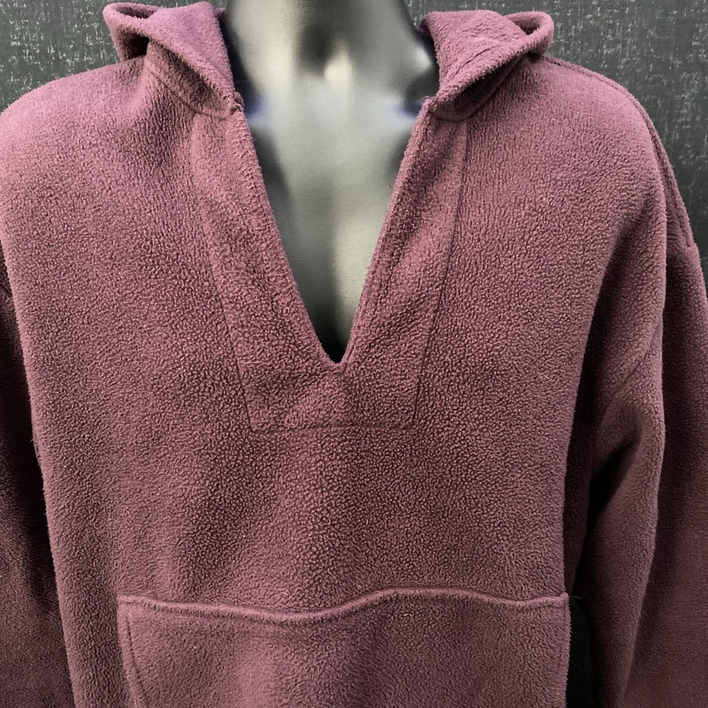 Vintage EMS Fleece Hoodie Medium 90s Fleece MADE IN USA  V Neck Polarlite Malden